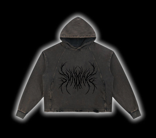 Black Host Crop Hoodie